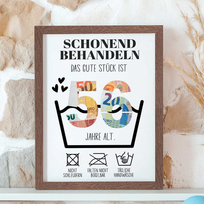 Geldgeschenk 56. Geburtstag im Rahmen merchOne