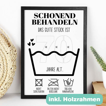 Geldgeschenk 70. Geburtstag im Holzrahmen Herzensprojekt Manufaktur