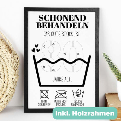 Geldgeschenk 80. Geburtstag im Holzrahmen Herzensprojekt Manufaktur