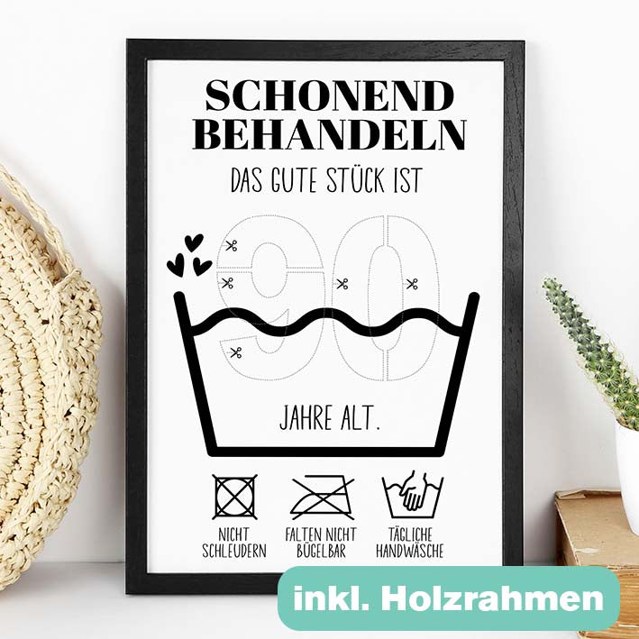 Geldgeschenk 90. Geburtstag im Holzrahmen Herzensprojekt Manufaktur