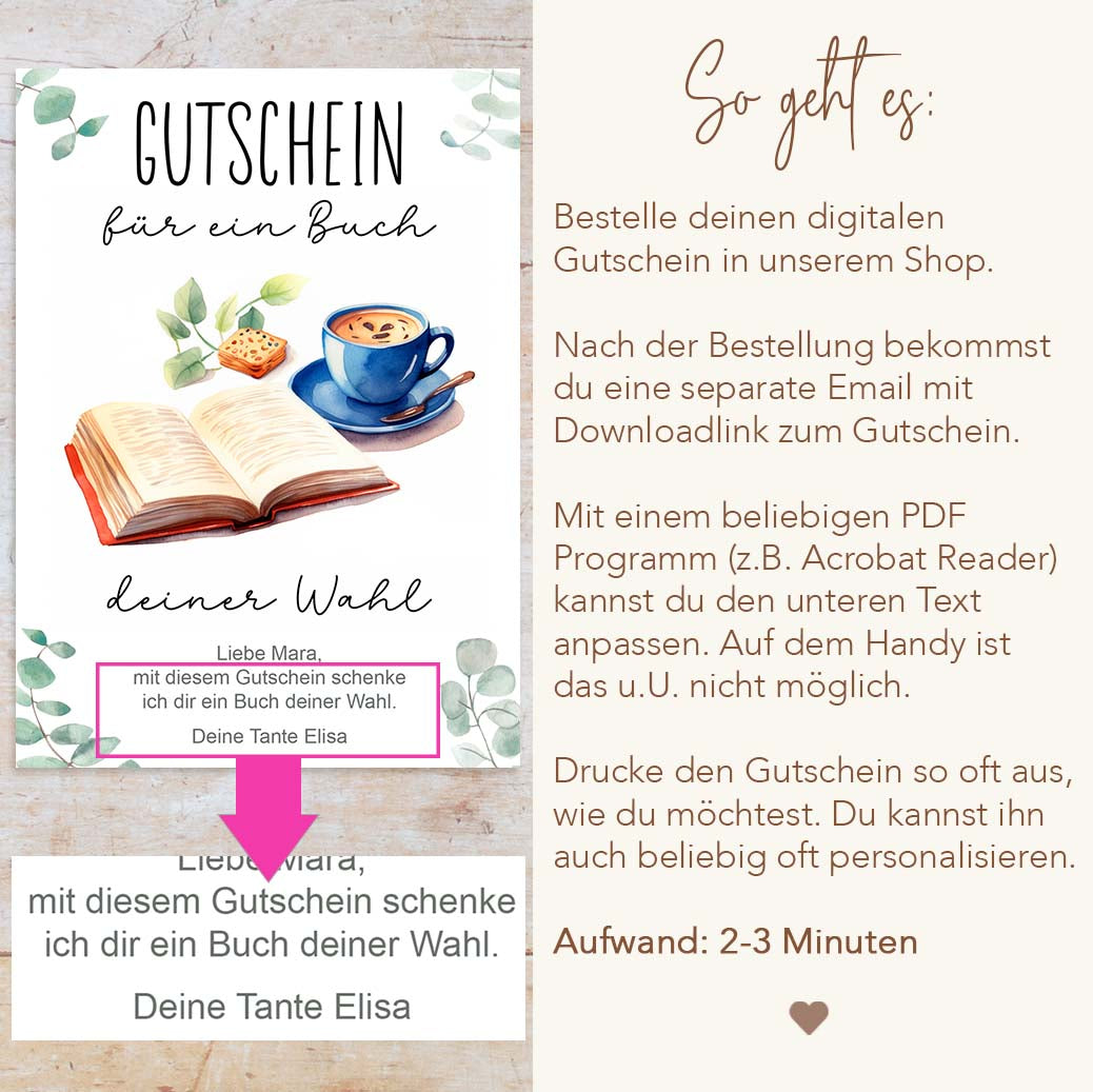 Buch Gutschein Vorlage Herzensprojekt Manufaktur