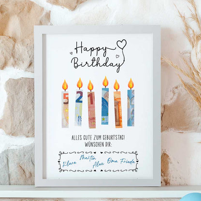 Geldgeschenk zum Geburtstag im Rahmen merchOne