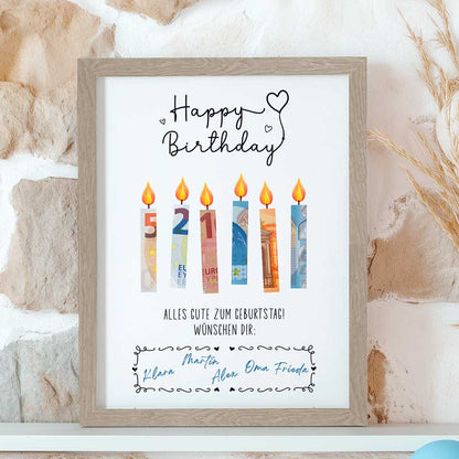 Geldgeschenk zum Geburtstag im Rahmen merchOne