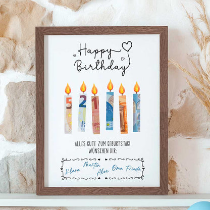 Geldgeschenk zum Geburtstag im Rahmen merchOne