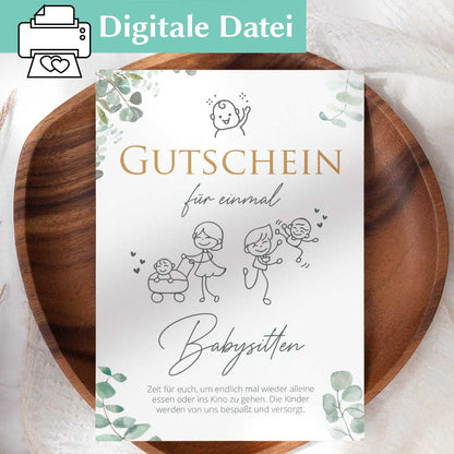 Babysitten Gutschein Herzensprojekt Manufaktur