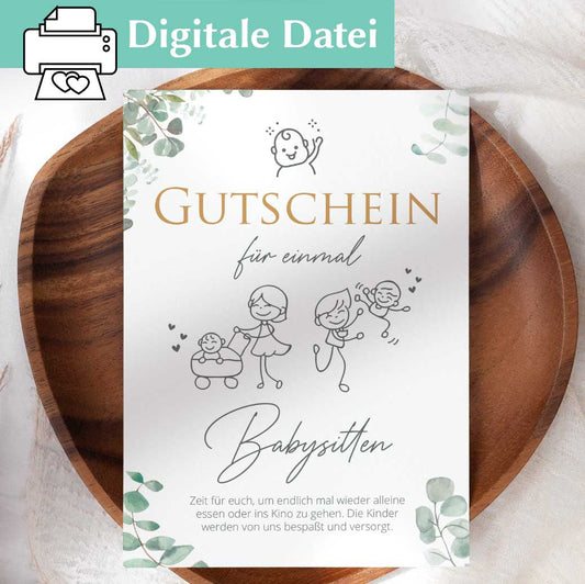 Babysitten Gutschein Herzensprojekt Manufaktur