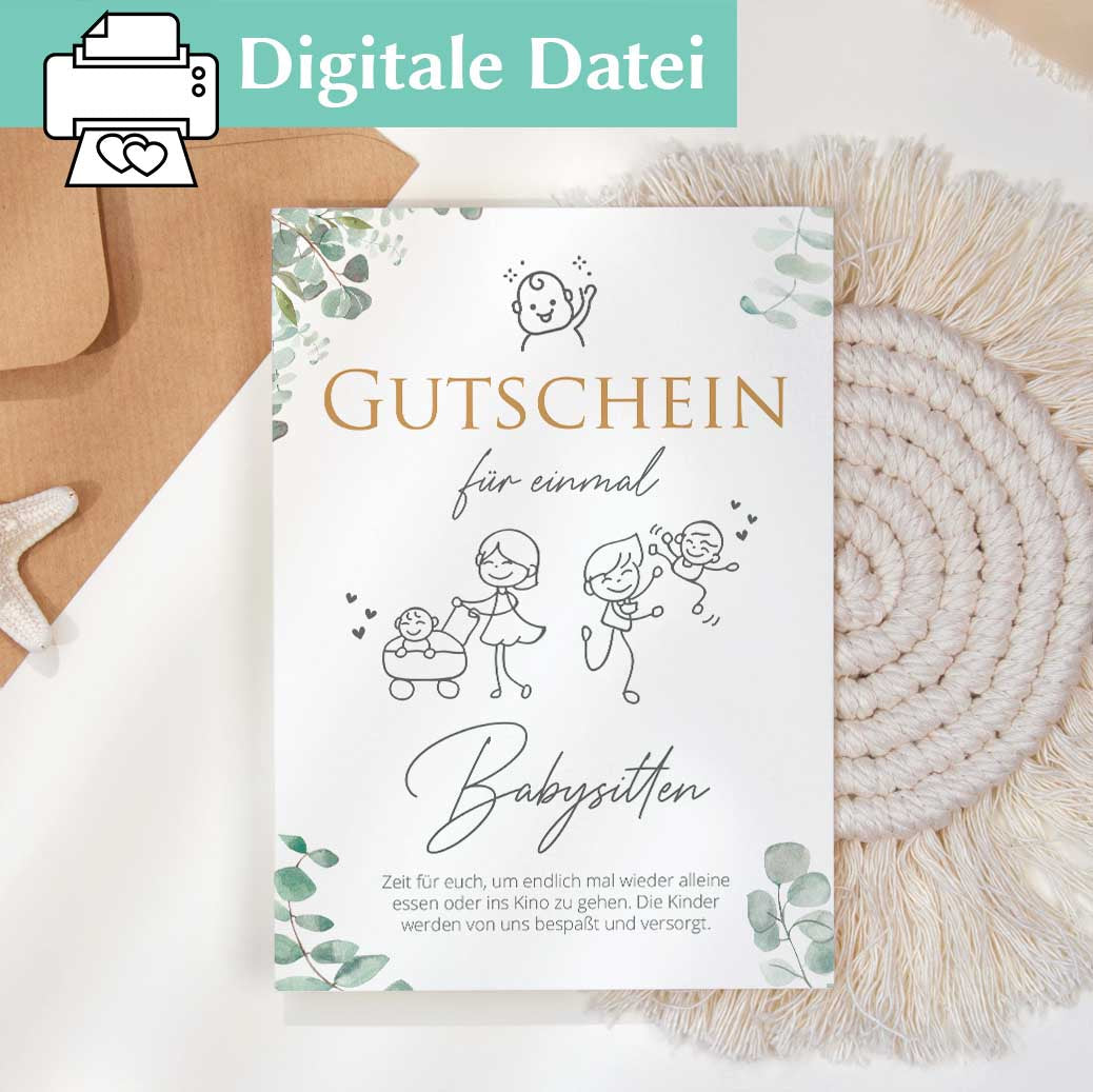 Babysitten Gutschein Herzensprojekt Manufaktur