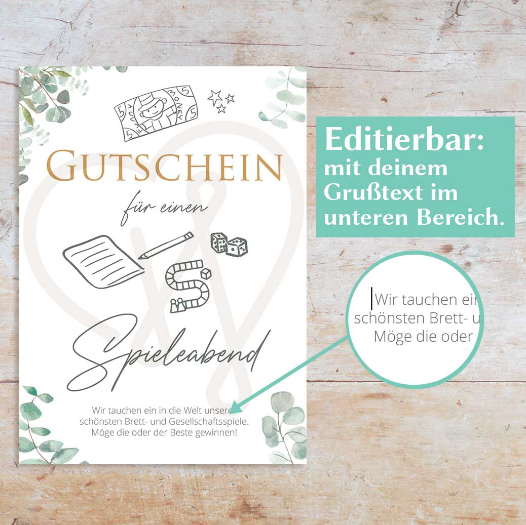 Gutschein Spieleabend Herzensprojekt Manufaktur