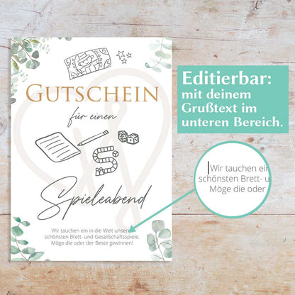 Gutschein Spieleabend Herzensprojekt Manufaktur