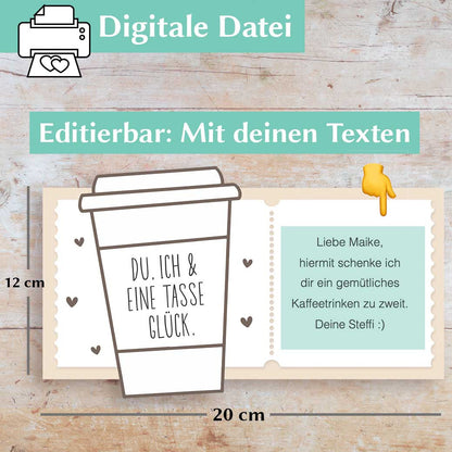 Gutschein Vorlage Kaffeetrinken Herzensprojekt Manufaktur