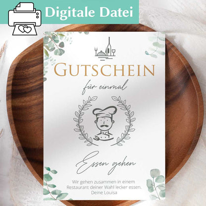 Gutscheinvorlage Essen gehen Herzensprojekt Manufaktur
