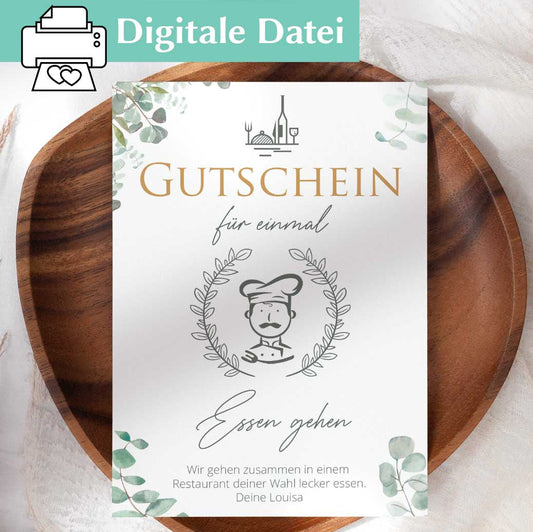 Gutscheinvorlage Essen gehen Herzensprojekt Manufaktur