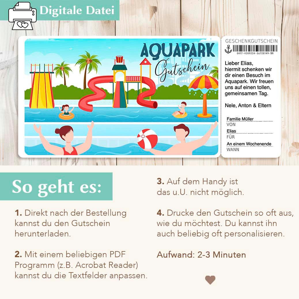 Gutschein Aqualand Herzensprojekt Manufaktur