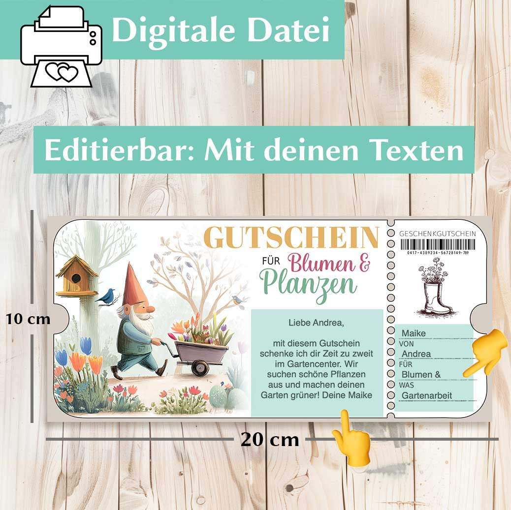 Blumengutschein zum ausdrucken Herzensprojekt Manufaktur