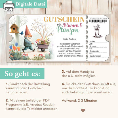 Blumengutschein zum ausdrucken Herzensprojekt Manufaktur