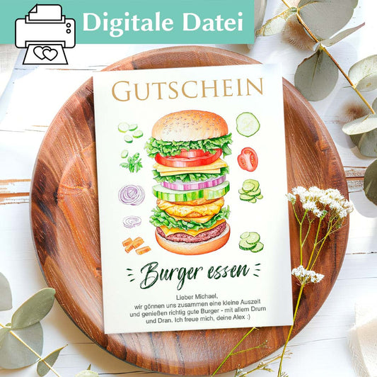 Burger Essen Gutschein Herzensprojekt Manufaktur