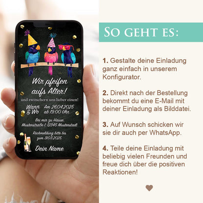 Digitale Geburtstagseinladung Party Herzensprojekt Manufaktur
