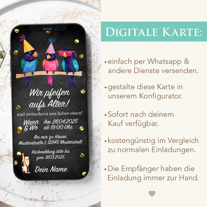 Digitale Geburtstagseinladung Party Herzensprojekt Manufaktur