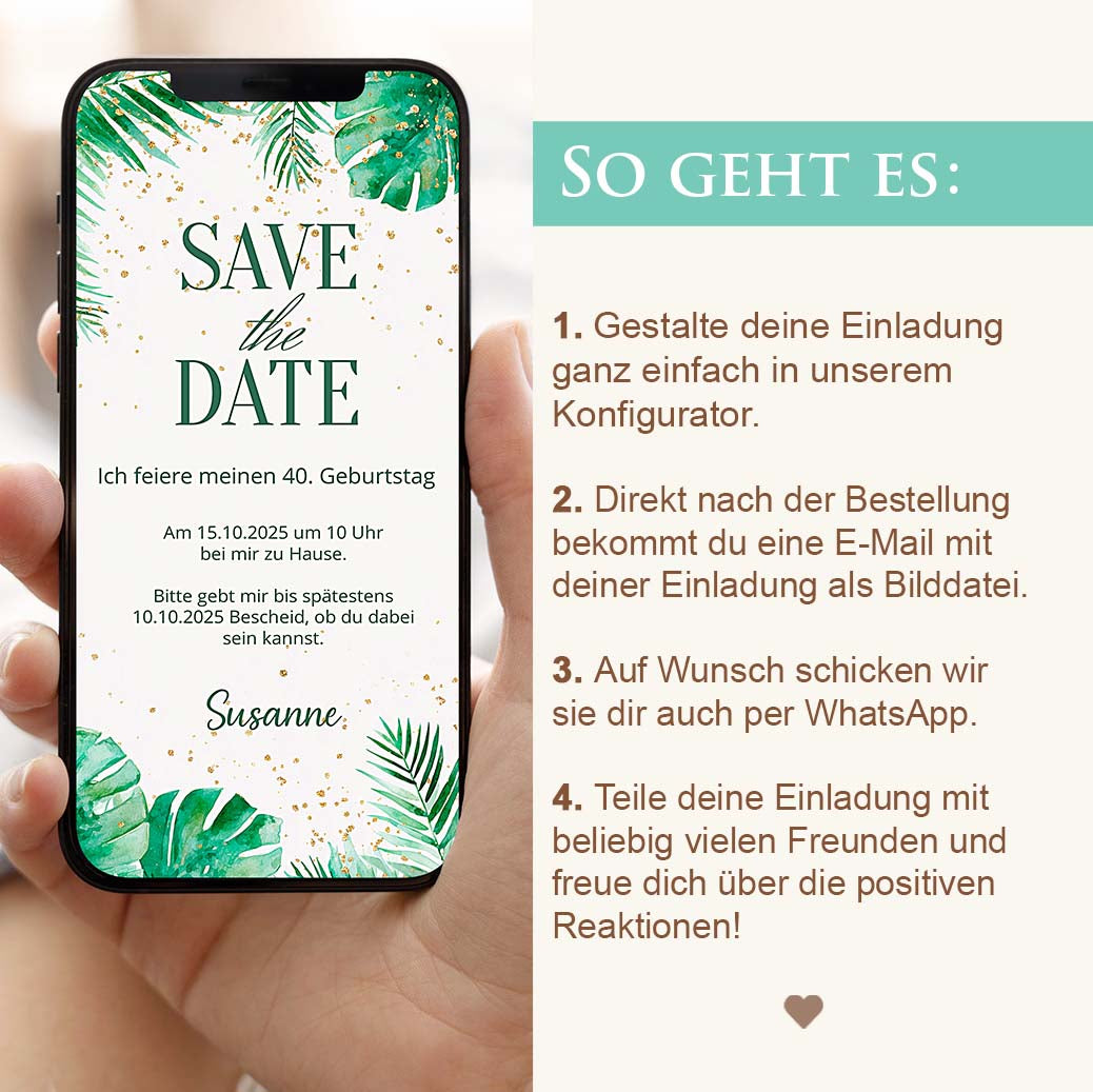 Digitale Einladung Geburtstag Herzensprojekt Manufaktur