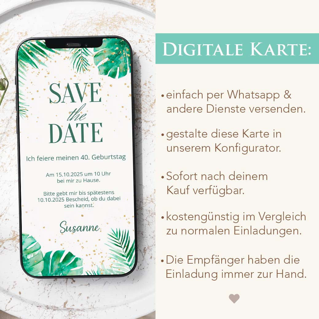 Digitale Einladung Geburtstag Herzensprojekt Manufaktur