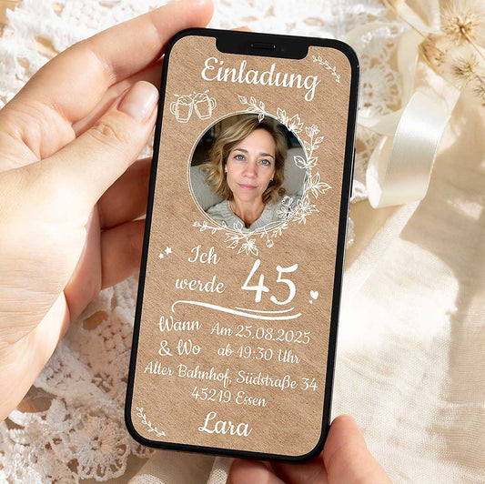 Digitale Einladung zum Geburtstag Herzensprojekt Manufaktur