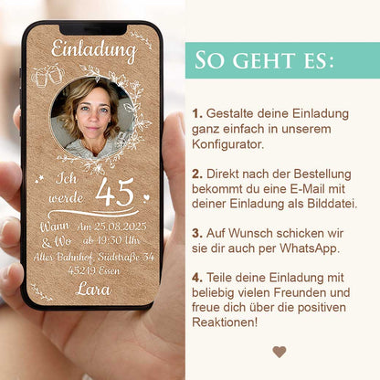 Digitale Einladung zum Geburtstag Herzensprojekt Manufaktur