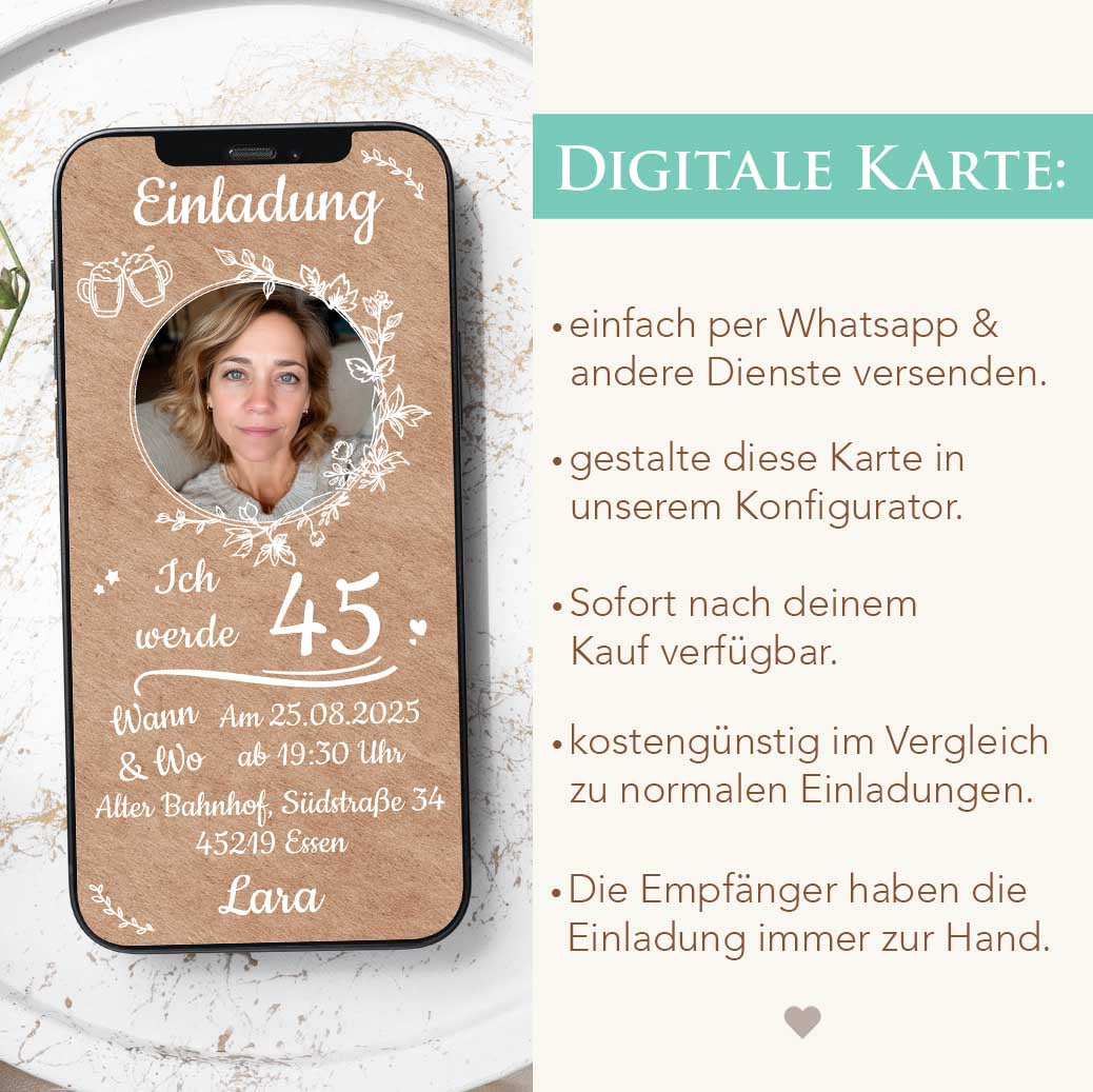 Digitale Einladung zum Geburtstag Herzensprojekt Manufaktur