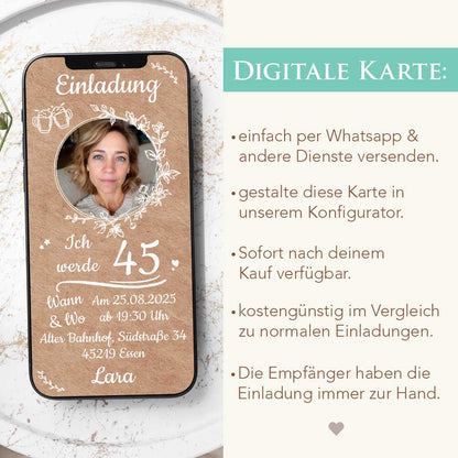 Digitale Einladung zum Geburtstag Herzensprojekt Manufaktur