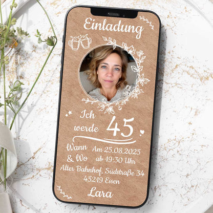 Digitale Einladung zum Geburtstag Herzensprojekt Manufaktur