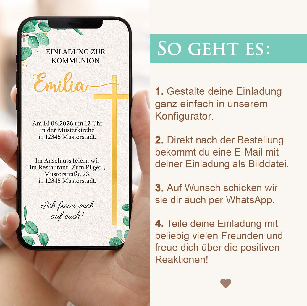 Einladen Kommunion WhatsApp Herzensprojekt Manufaktur