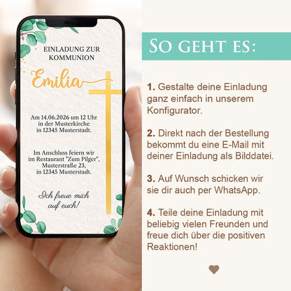 Einladen Kommunion WhatsApp Herzensprojekt Manufaktur