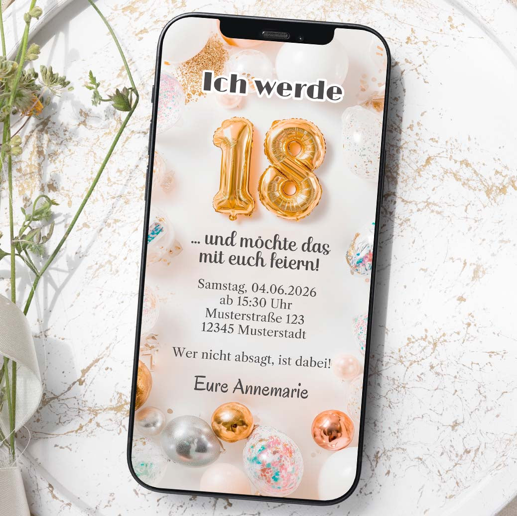 Einladung 18. Geburtstag