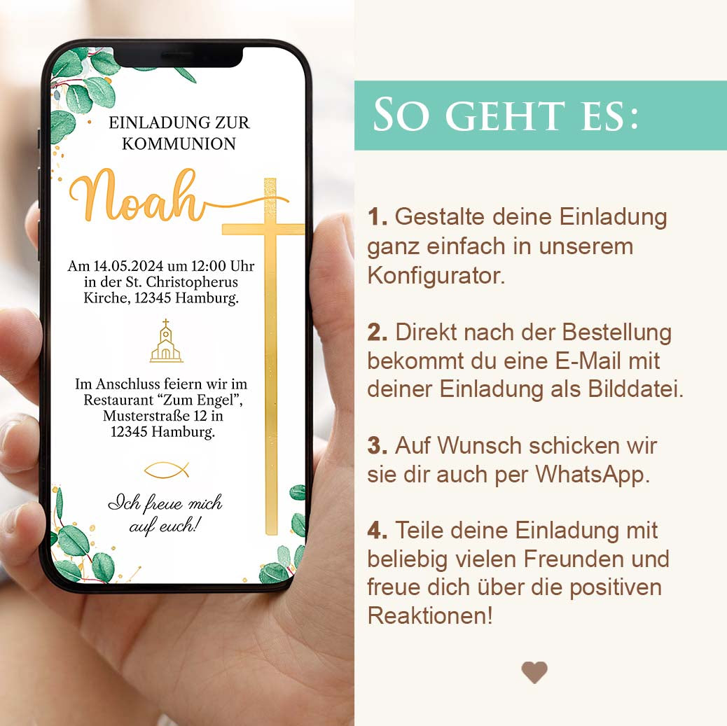 Einladung Kommunion Herzensprojekt Manufaktur