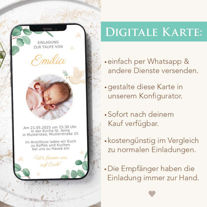 Einladung zur Taufe WhatsApp Herzensprojekt Manufaktur