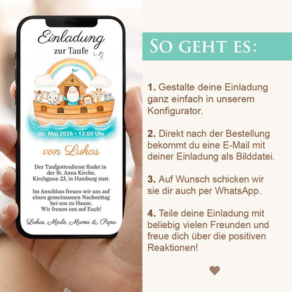 Einladung Taufe "Arche" Herzensprojekt Manufaktur