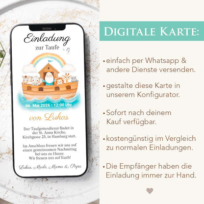 Einladung Taufe "Arche" Herzensprojekt Manufaktur
