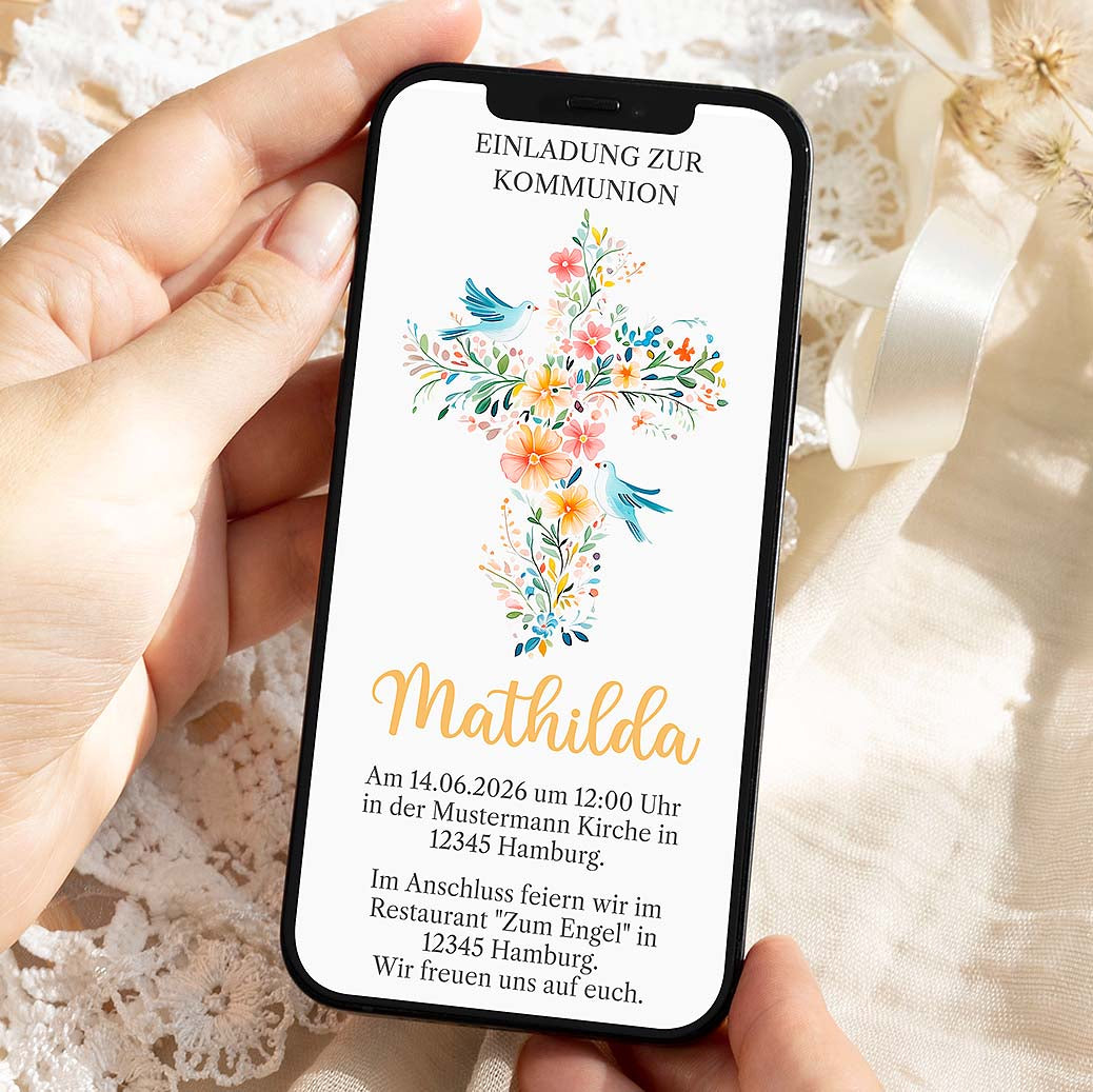 Einladung zur Kommunion WhatsApp Herzensprojekt Manufaktur