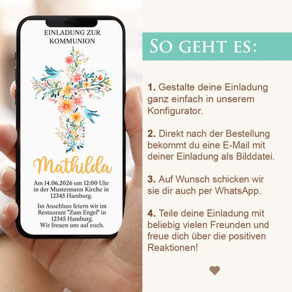 Einladung zur Kommunion WhatsApp Herzensprojekt Manufaktur