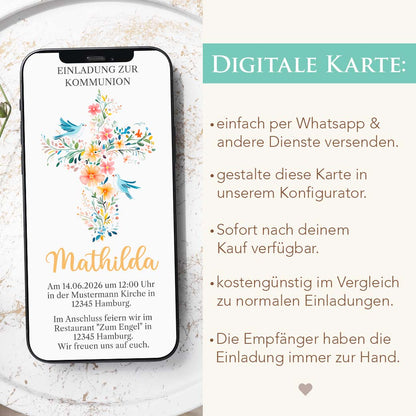 Einladung zur Kommunion WhatsApp Herzensprojekt Manufaktur