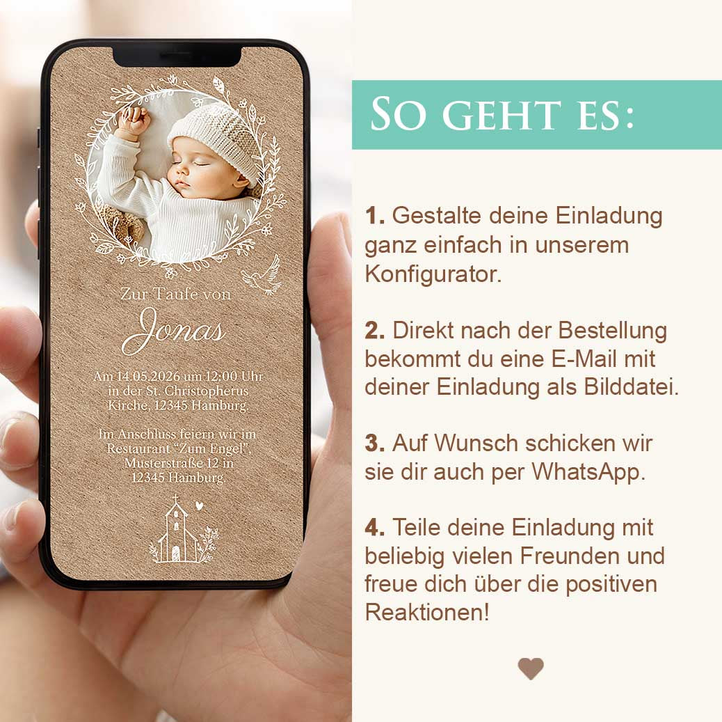 Einladung Taufe "Arche" Herzensprojekt Manufaktur