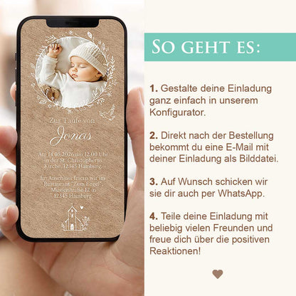 Einladung Taufe "Arche" Herzensprojekt Manufaktur