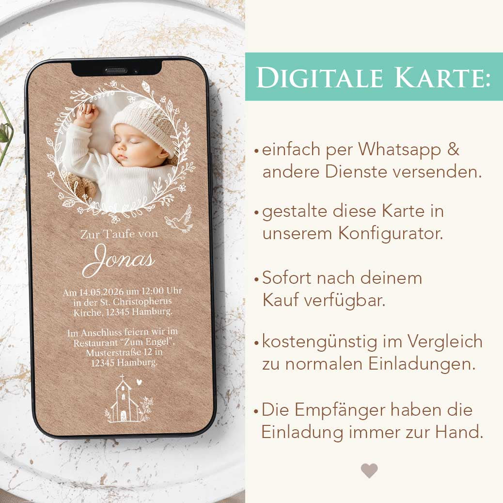 Einladung Taufe "Arche" Herzensprojekt Manufaktur
