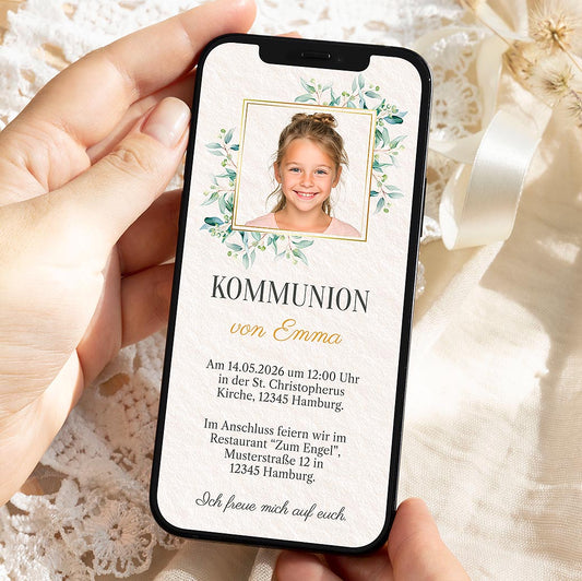 Einladungskarte zur Kommunion Herzensprojekt Manufaktur