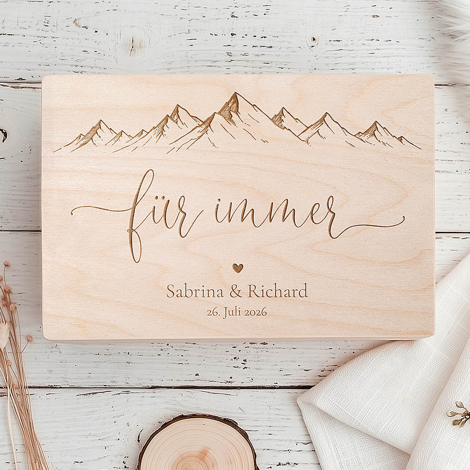 Erinnerungsbox Hochzeit Berge Herzensprojekt Manufaktur