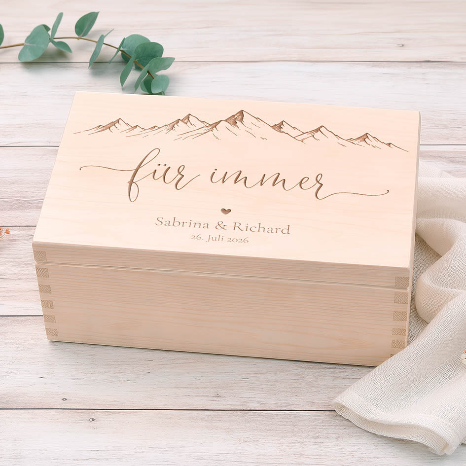 Erinnerungsbox Hochzeit Berge Herzensprojekt Manufaktur