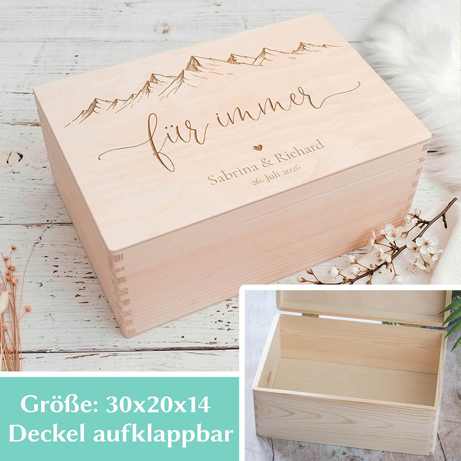 Erinnerungsbox Hochzeit Berge Herzensprojekt Manufaktur