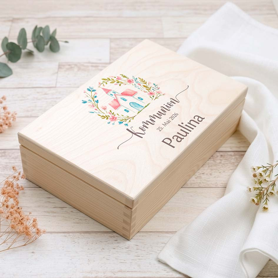 Erinnerungsbox Kommunion "Kirche" Herzensprojekt Manufaktur