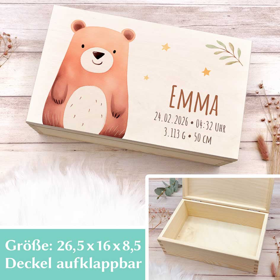Personalisierte Erinnerungsbox Löwe