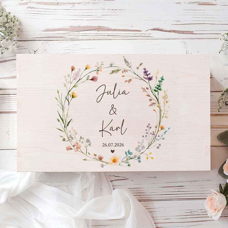 Erinnerungskiste Hochzeit "Blumenkranz"