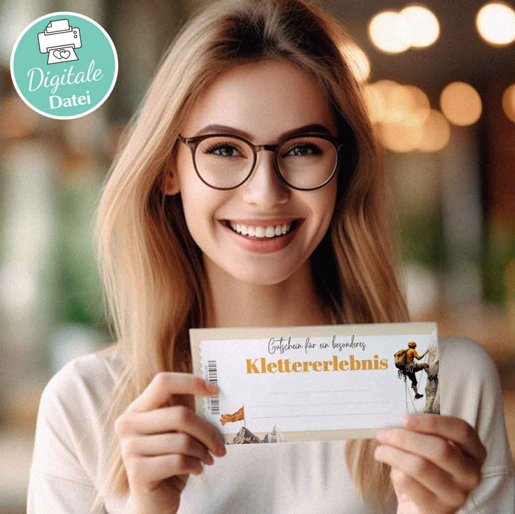 Klettergutschein Vorlage Herzensprojekt Manufaktur
